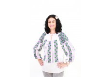 Ie damă cu mânecă lungă model floral mov